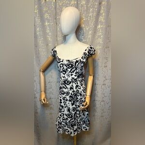 Spago Collection Floral Black and White Dress